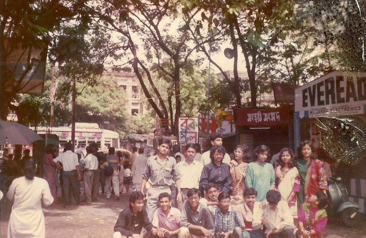 Our school group enjoying Durga Puja 1990 at Triangular Park, Kolkata (Pix taken from Arpita Mukherjee Mitra's FB albums)